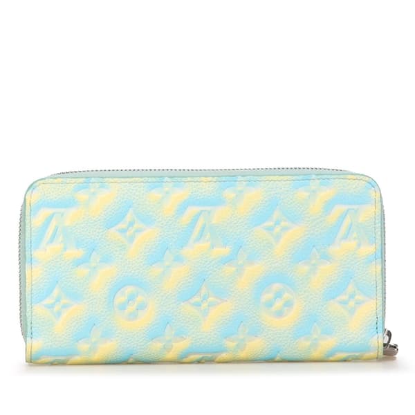 Pre-owned Louis Vuitton Monogram Empreinte Summer Stardust Zippy Wallet Blue
