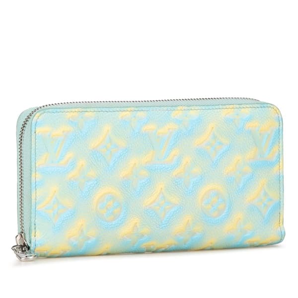Pre-owned Louis Vuitton Monogram Empreinte Summer Stardust Zippy Wallet Blue