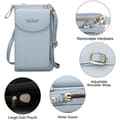 Miniatyrbild 2 av 4: Crossbody-väska i PU-läder Myntväska Mobiltelefon Minificka Korthållare Axelplånboksväska för present (blå)