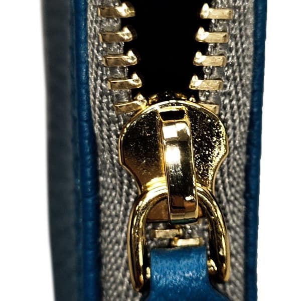 Pre-owned MCM Leather Visetos Coin Pouch Blue