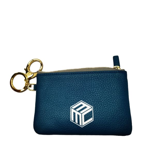 Pre-owned MCM Leather Visetos Coin Pouch Blue