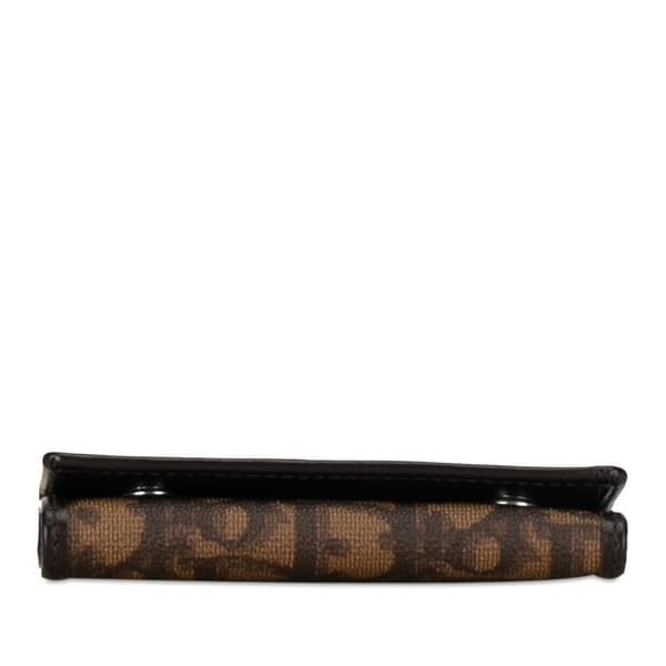 Pre-owned Dior Oblique Canvas Key Holder Brown