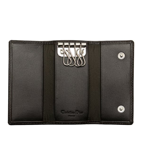 Pre-owned Dior Oblique Canvas Key Holder Brown
