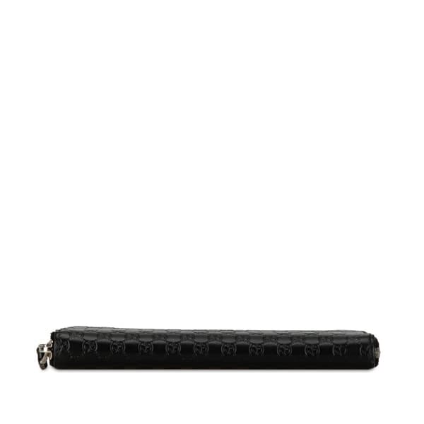Pre-owned Gucci Microguccissima Zip Around Long Wallet Black