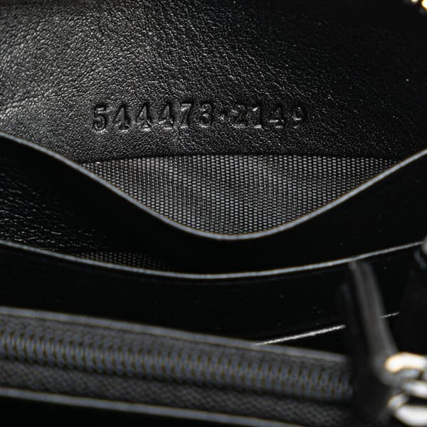 Pre-owned Gucci Microguccissima Zip Around Long Wallet Black