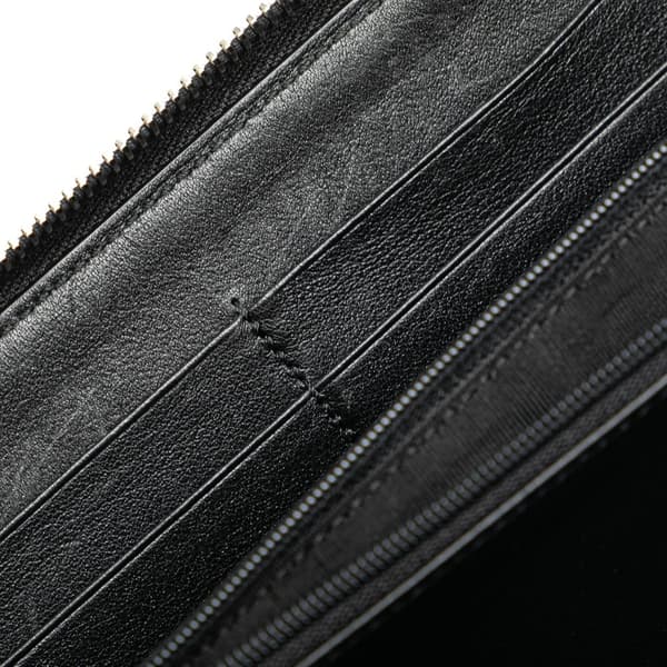 Pre-owned Gucci Microguccissima Zip Around Long Wallet Black