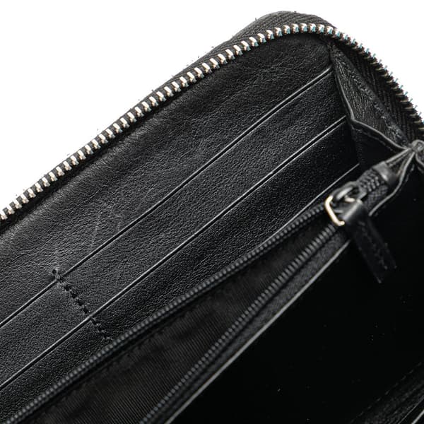 Pre-owned Gucci Microguccissima Zip Around Long Wallet Black