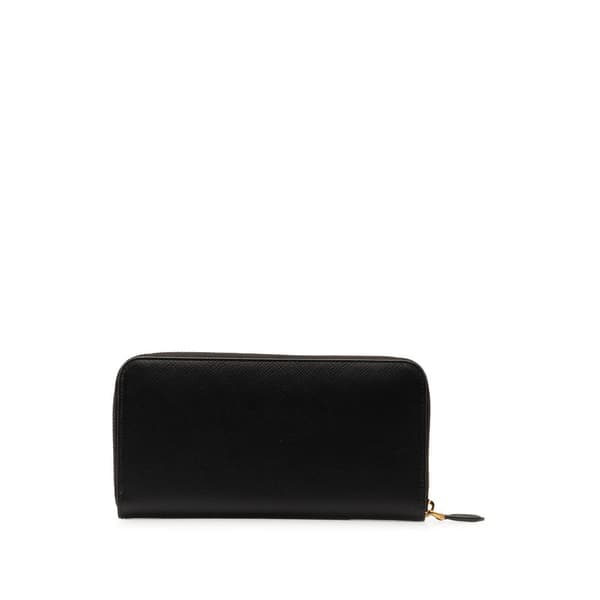 Pre-owned Prada x Universal Studios Saffiano Frakenstien Heart Long Wallet Black