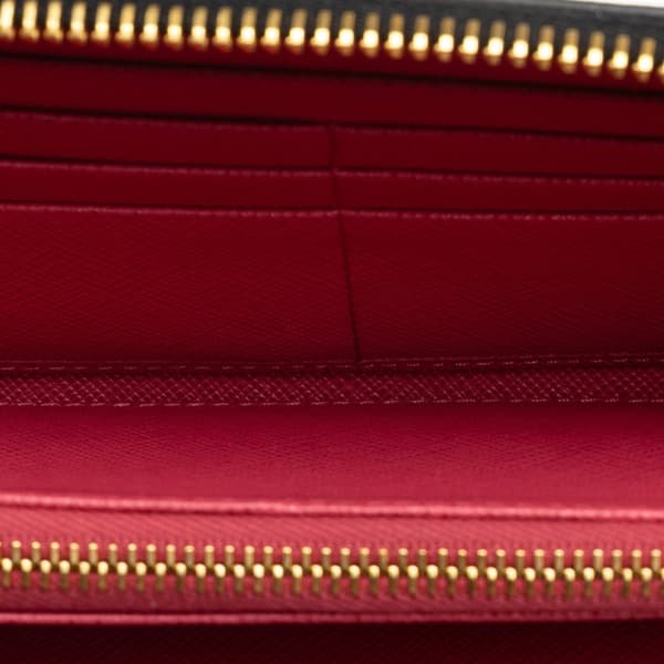 Pre-owned Prada x Universal Studios Saffiano Frakenstien Heart Long Wallet Black
