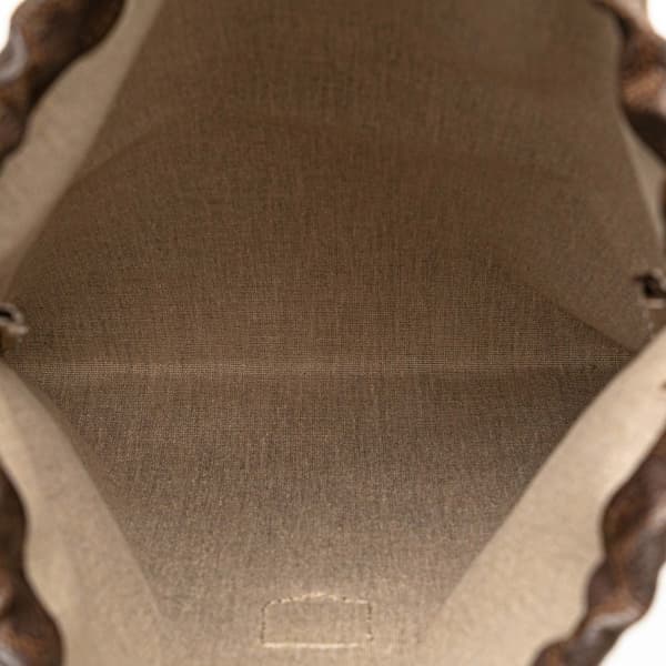 Pre-owned Celine Macadam Drawstring Pouch Brown