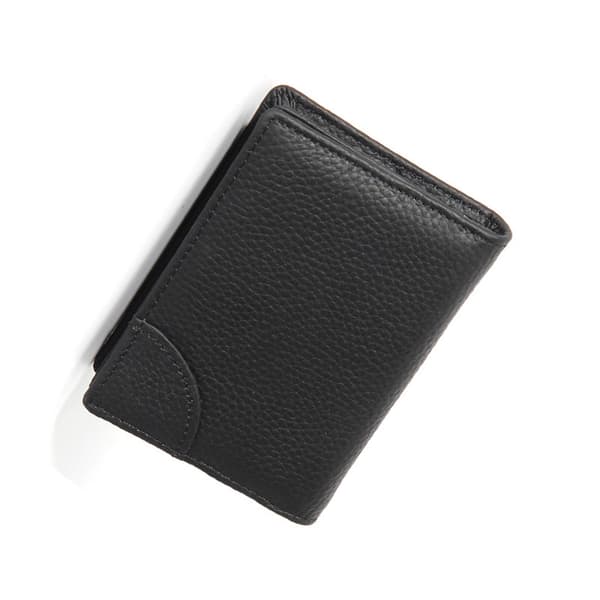 INF Kortholderlommebok i ekte skinn, slank minimalistisk lommebok foran