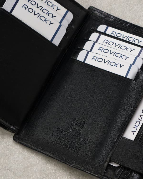 Velká, kožená pánská peněženka se systémem RFID Protect - Cavaldi