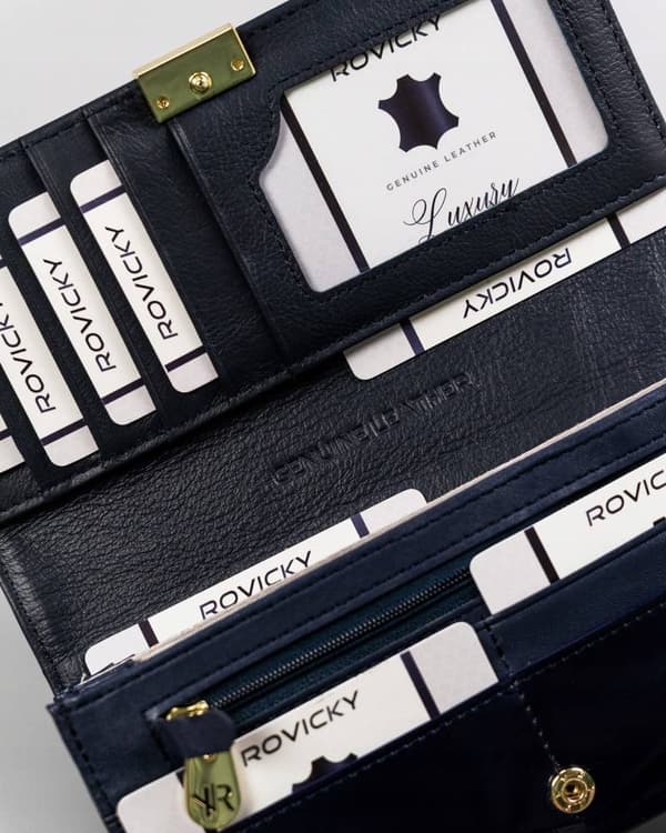 Dámská peněženka z lakované kůže se zapínáním na patentky - Rovicky