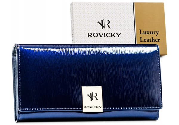 Dámská peněženka z lakované kůže se zapínáním na patentky - Rovicky