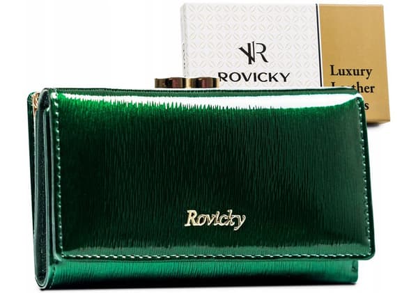 Kožená dámská peněženka s háčkem a sponou - Rovicky