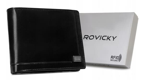 Stor, læder pung til mænd med RFID-system - Rovicky