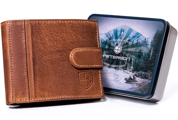 Miesten nahkainen korttilompakko RFID Protect -suojauksella - Peterson