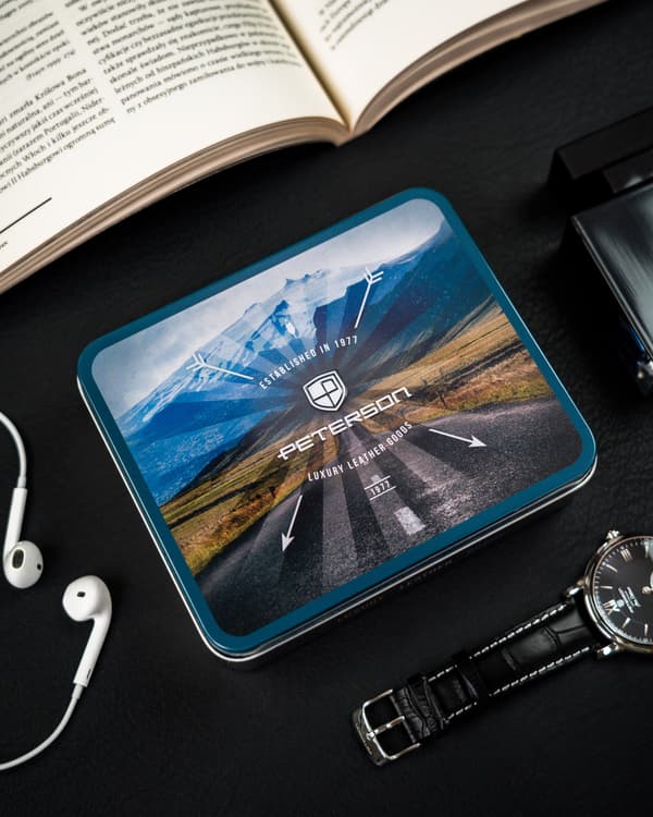 Pánská kožená peněženka na karty s ochranou RFID Protect - Peterson