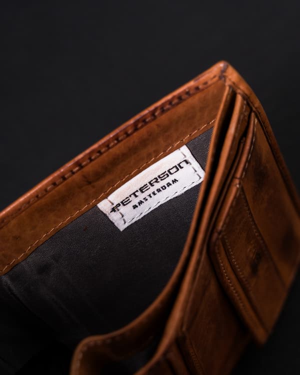 Kožená pánská karetní peněženka na zip - Peterson