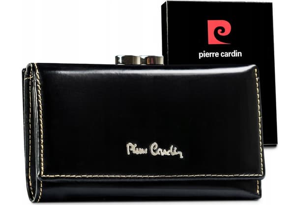 Klasická dámská peněženka z přírodní kůže s háčkem a zapínáním - Pierre Cardin