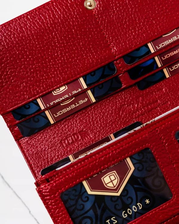 Prostorná, kožená dámská peněženka s RFID systémem - Peterson