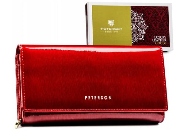 Prostorná, kožená dámská peněženka s RFID systémem - Peterson