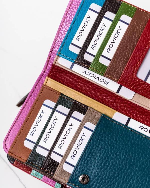 Dame læder pung med patchwork mønster - Lorenti