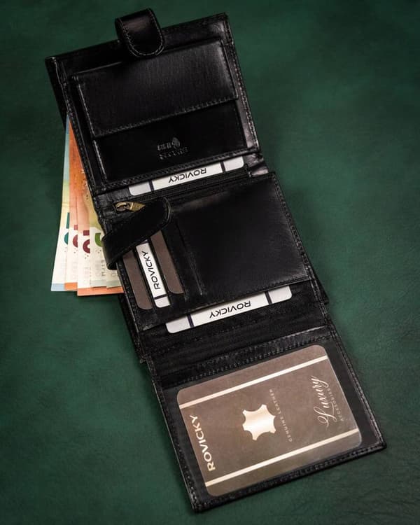 Velká, kožená pánská peněženka s RFID systémem - Rovicky