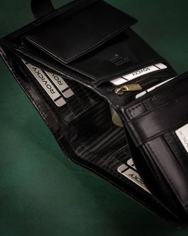 Velká, kožená pánská peněženka s RFID systémem - Rovicky