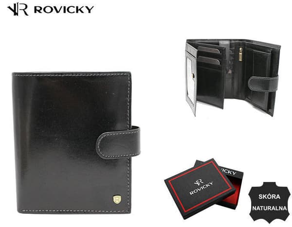 Velká, kožená pánská peněženka s RFID systémem - Rovicky