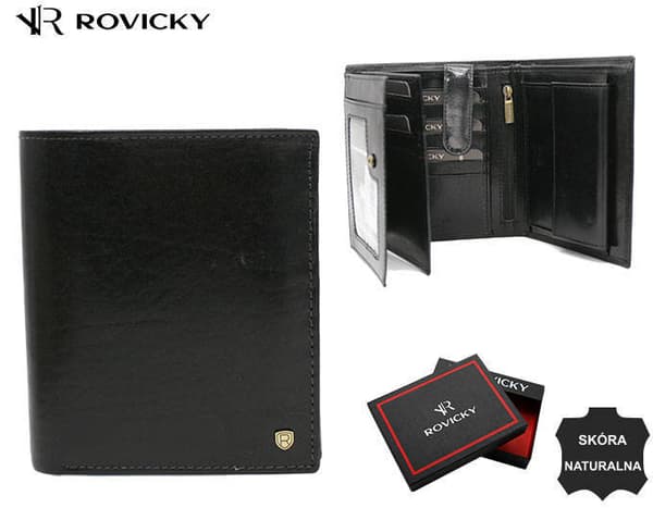 Velká, kožená pánská peněženka s RFID systémem - Rovicky
