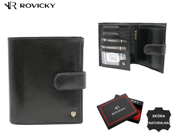 Kožená, velká pánská peněženka s RFID systémem - Rovicky