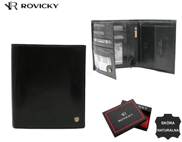 Kožená, velká pánská peněženka s RFID systémem - Rovicky