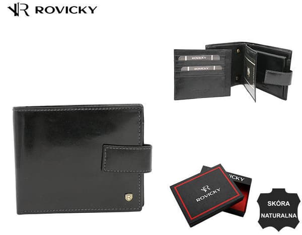 Velká, kožená pánská peněženka na patentku - Rovicky