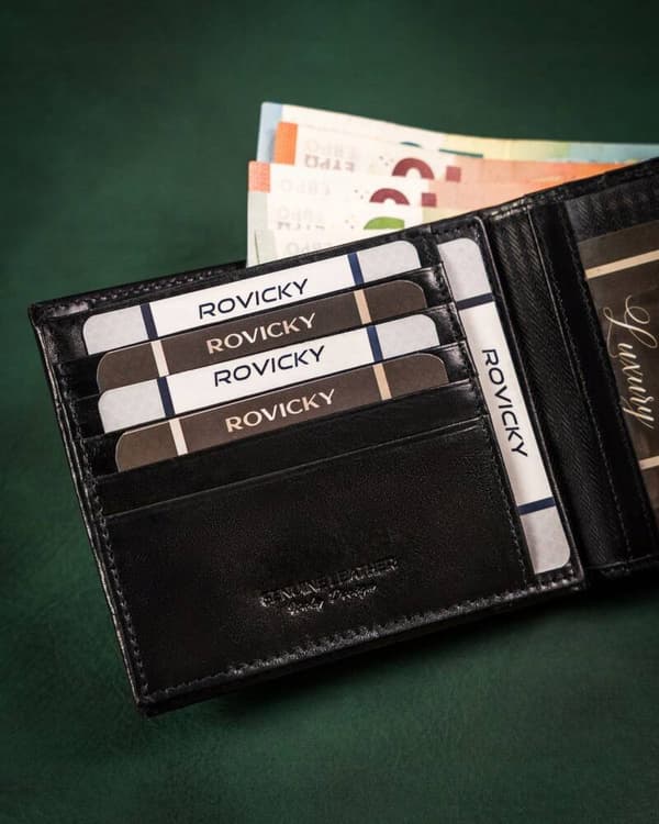 Velká, kožená pánská peněženka bez zapínání - Rovicky