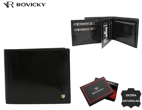 Velká, kožená pánská peněženka bez zapínání - Rovicky