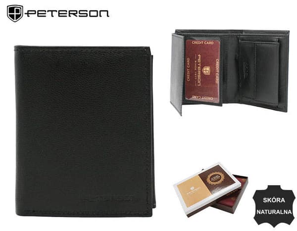 Klassisk, lodret damepung lavet af naturligt læder - Peterson