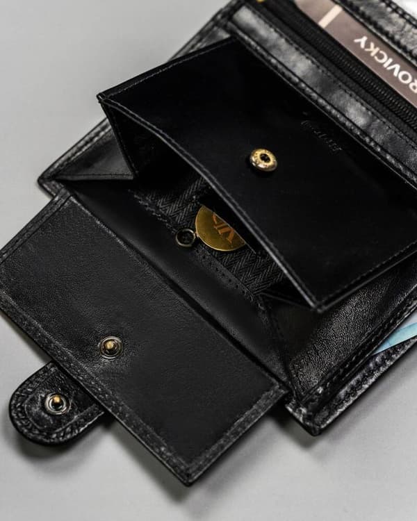 Velká, kožená pánská peněženka s RFID systémem, zapínání na patentku - Rovicky