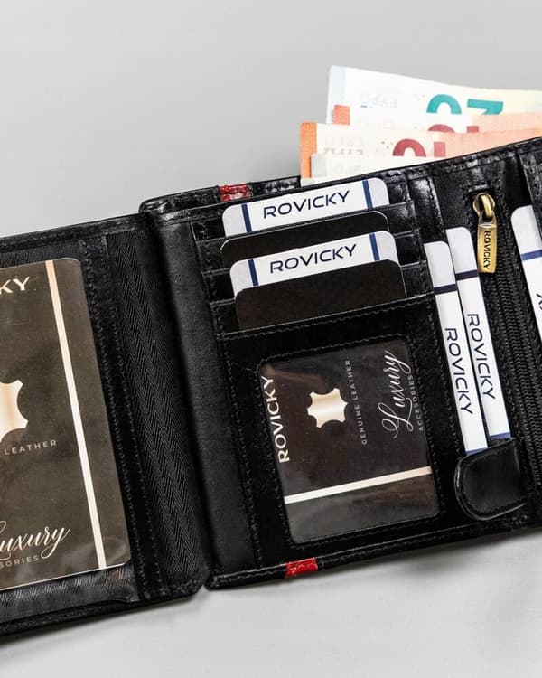 Pánská peněženka vertikální orientace z přírodní kůže - Rovicky
