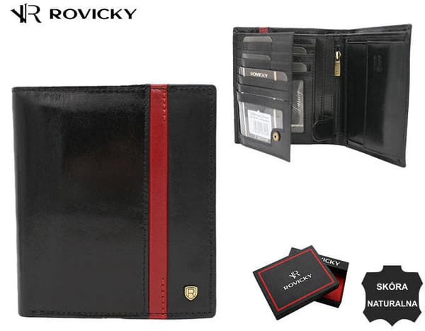 Pánská peněženka vertikální orientace z přírodní kůže - Rovicky