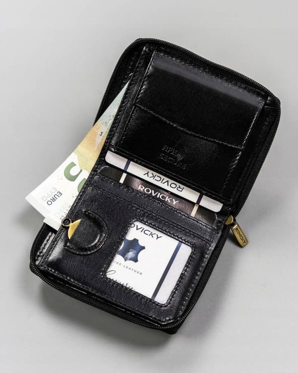 Malá kožená pánská peněženka na zip - Rovicky