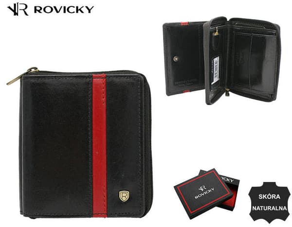 Malá kožená pánská peněženka na zip - Rovicky