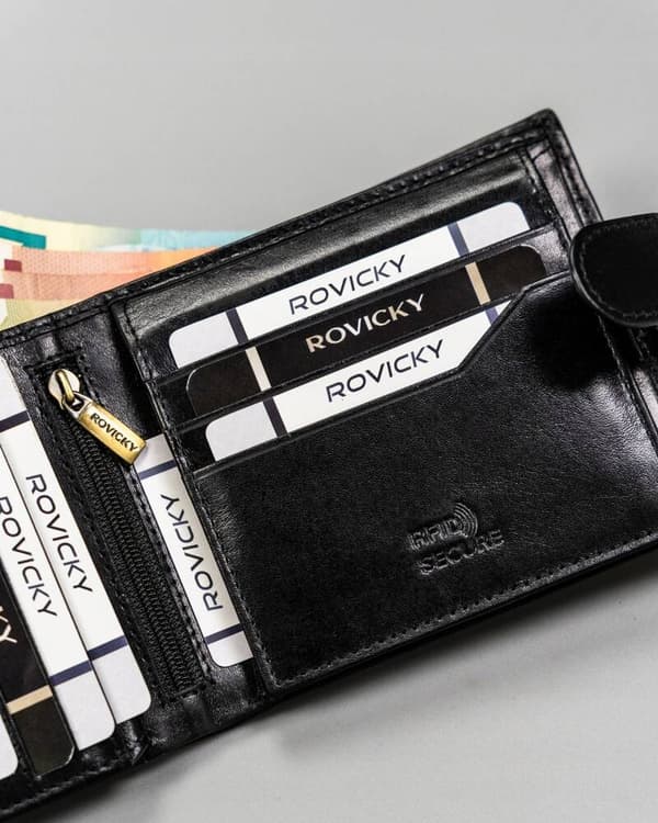 Velká elegantní pánská peněženka z přírodní kůže - Rovicky