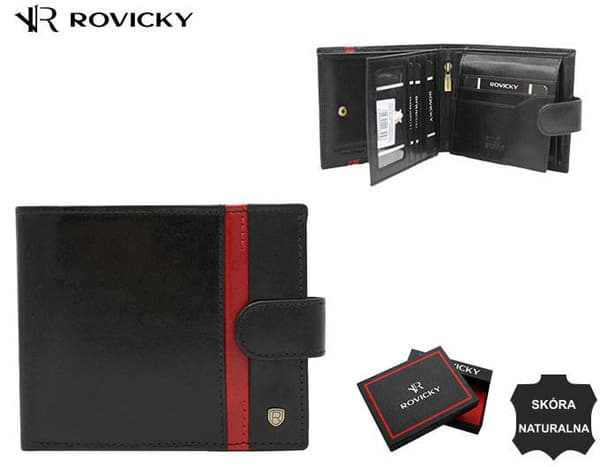 Velká elegantní pánská peněženka z přírodní kůže - Rovicky