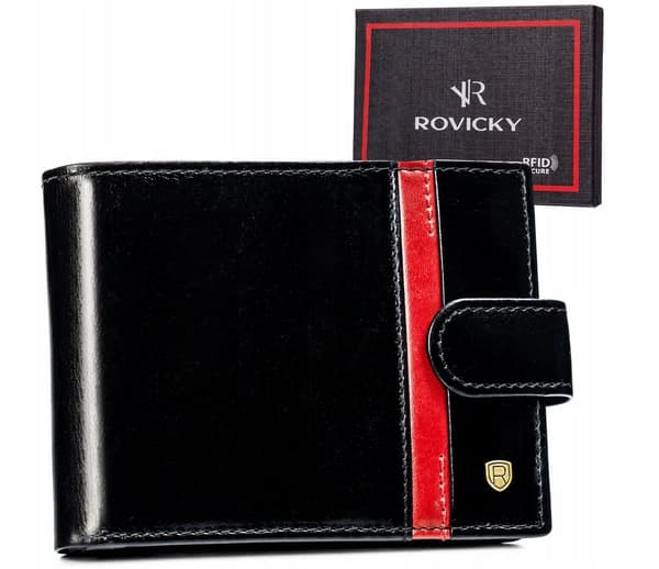 Velká elegantní pánská peněženka z přírodní kůže - Rovicky