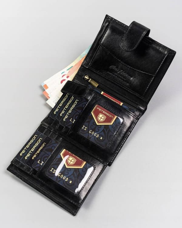 Velká pánská peněženka se zapínáním na patent - Peterson