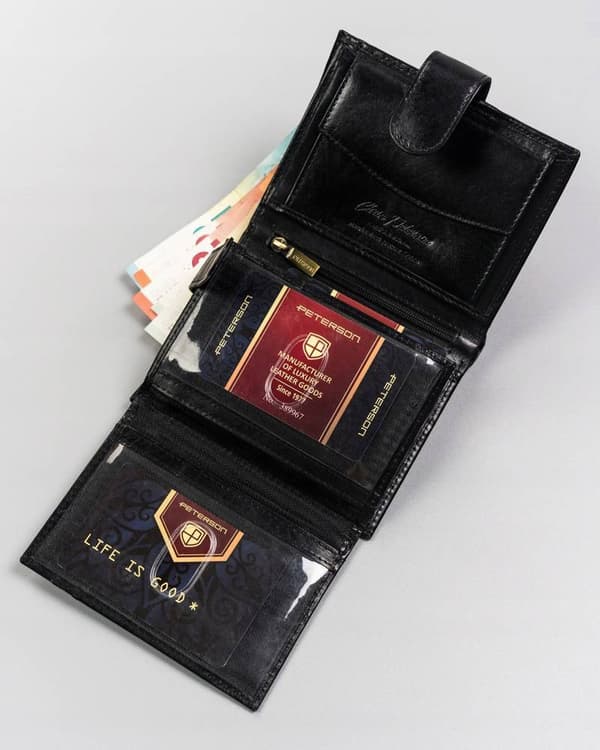 Velká pánská peněženka se zapínáním na patent - Peterson