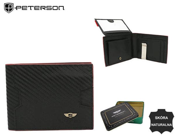 Elegantní, kožená pánská peněženka s RFID systémem - Peterson