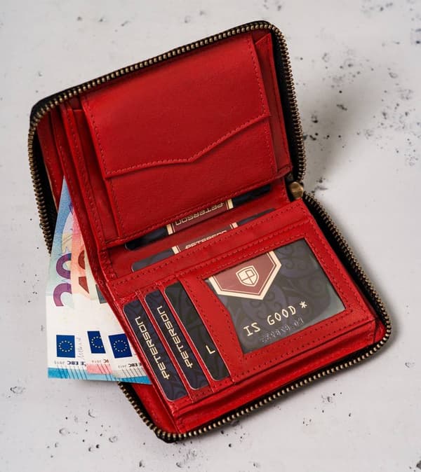 Velká, kožená pánská peněženka na zip - Peterson
