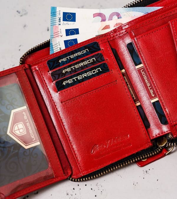 Velká, kožená pánská peněženka na zip - Peterson